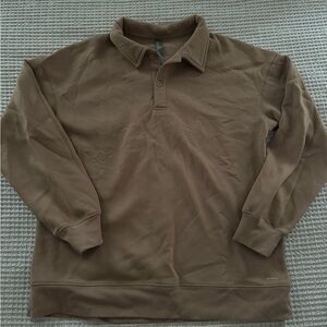 Mondetta Tan Collared Sweatshirt